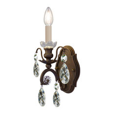 Renaissance 1-Light Wall Sconce in Heirloom Bronze With Clear Heritage Crystal