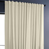 Blackout Extra Wide Vintage Textured Faux Dupioni Curtain, Off White, 100"x108"
