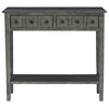 Linon Sadie Wood 38" Console Table in Gray