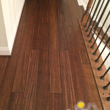 Antique Java Fossilized® bamboo flooring on stairs
