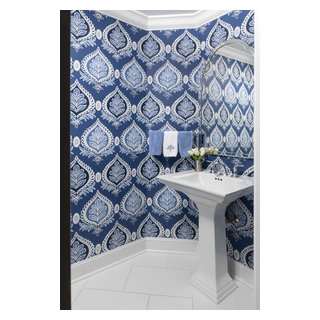 Pop of Peach - Transitional - Powder Room - Tampa - by Pamela Harvey ...
