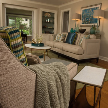LIVING ROOM - HUES OF BLUES AND GREENS – Sea Glass inspired color scheme