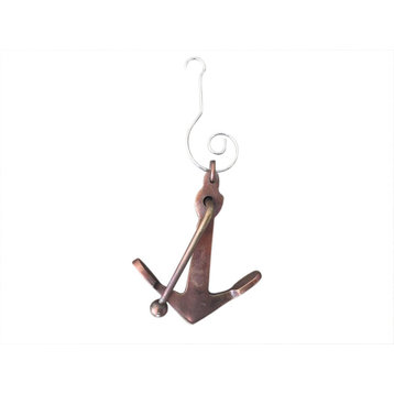 Antique Copper Admiralty Anchor Christmas Ornament 6'', Christmas Decoration