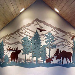 Custom Metal Mural in Three Powder-Coat Colors - Wall Decor