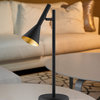 Cortaderas 1-Light Table Lamp, Black, Black Exterior Gold Interior Shade