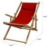Sling Chair Natural Frame, Red Canvas