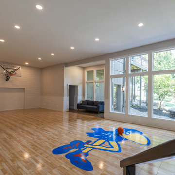 Two-Tiered Basement Designed for Family Fun