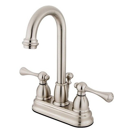 Kingston Brass 4" Centerset Bathroom Faucet, Brushed Nickel