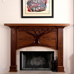 WALNUT FIREPLACE MANTEL - Fireplace Mantels