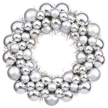 Vickerman 12" Ball Wreath, Silver