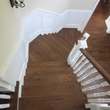 Aquebogue new construction - 3 1/4" Red Oak installed / stained Special Walnut
