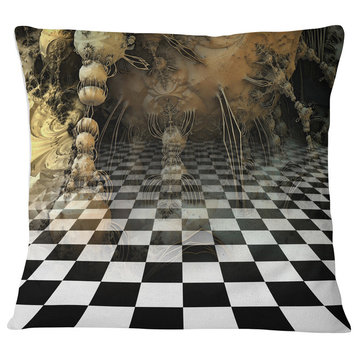 Geometric Composition Close up Contemporary Throw Pillow, 18"x18"
