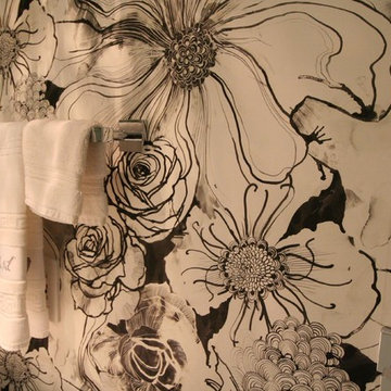 FLORAL BLACK & WHITE CRAZY WALLPAPER