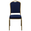 Hercules Series Crown Back Stacking Banquet Chair, Navy Blue Patterned Fabric
