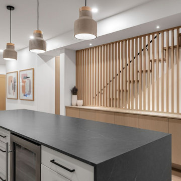 Slab Door Modern Style Kitchen Cabinet