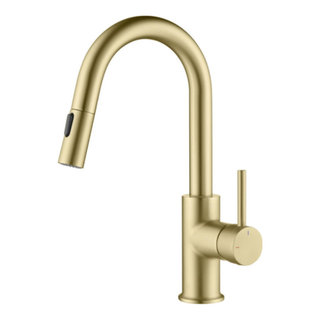Luxe Single Handle Pull Down Kitchen & Bar Faucet - Contemporary - Kitchen  Faucets - by Kibi USA | Houzz
