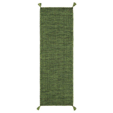 Safavieh Montauk Collection MTK150 Rug, Green/Black, 2'3"x7'