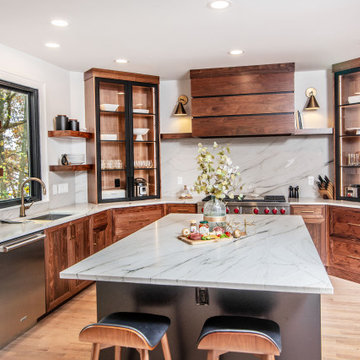 Sunlit Walnut Haven: A Modern Kitchen Retreat