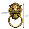 7" Lion Head Door Knocker, Polished Brass Lacquered
