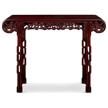 48in Dark Cherry Rosewood Dragon Motif Asian Altar Table