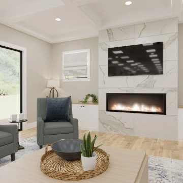Traditional Living Room with Blue Accents
