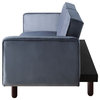 Qinven Adjustable Sofa, Dark Gray Velvet