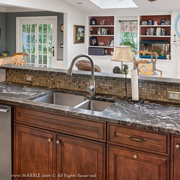 Oscuro Mist Satin Granite Kitchen Countertops | Marble.com