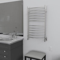 Radiant Large 12 Bar Hardwired/plug in combo Towel Warmer, Polished, Curved Bars