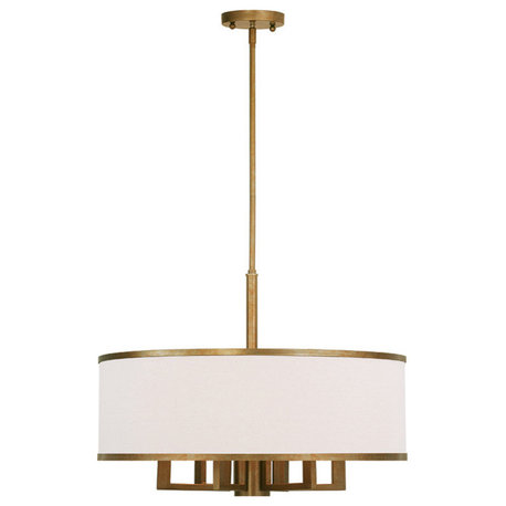 Park Ridge Chandelier, Hand-Painted Antique Gold Leaf