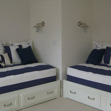 Blue and white