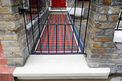 Basic Red and Black Victorian pathway with York stone steps (Ealing)