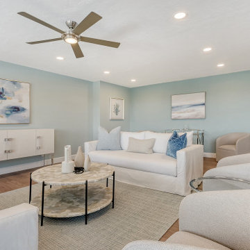 Coastal Contemporary Living Room Staging — Lido Key, Sarasota