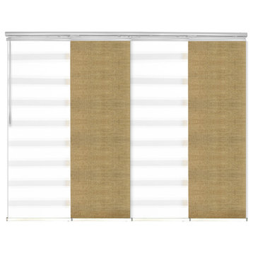Blanched White-Daffodil 4-Panel Track Extendable Vertical Blinds 48-88"x94"