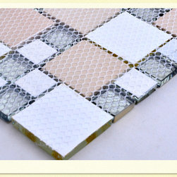Modern kitchen backsplash tiles gold wave effect glass tile bath wall liners - Products
