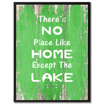 No Place Like Home Except The Lake Inspirational, Canvas, Picture Frame, 22"X29"