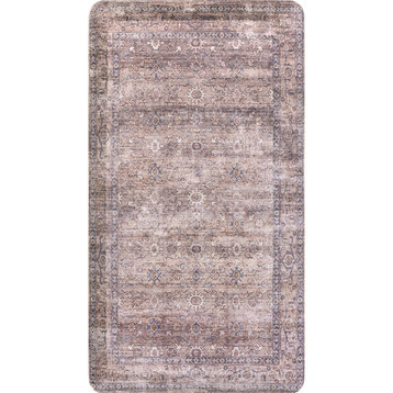 nuLOOM Traditional Perisan Border Kitchen or Laundry Comfort Mat, Rust 20" x 32"
