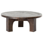 Four Hands Furniture - Marlow Cruz Coffee Table - Brutalist-inspired shaping makes a modern statement, indoors or out. Swirls of color play across the antique rust finish, while mixed proportions create a sense movement. Safe for outdoor spaces " cover or store indoors during inclement weather and when not in use.