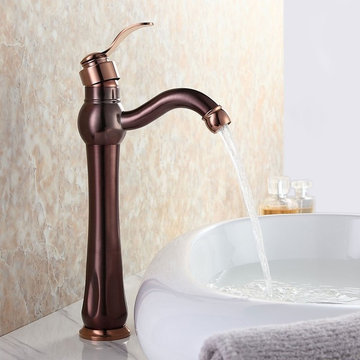 $78.99 Inias Classic Single Handle One Hole Oil Rubbed Bronze & Rose Gold Bathro