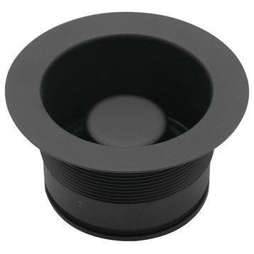Ez-Mount Style Disposal Flange And Stopper In Polished Brass, Powder Coated Flat Black