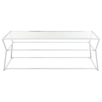 May Glass Coffee Table, Chrome