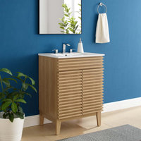 Render Bathroom Vanity, Oak/White