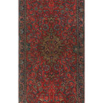 Noori Rug - Fine Vintage Distressed Coraline Red Runner - This distressed rug with a traditional design is a sophisticated addition to any space. Due to its meticulous handmade nature, no two rugs are exactly alike and quantities are limited.