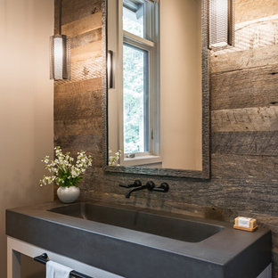 powder farmhouse cloakroom concrete countertops modern baths designs rooms houzz idea sink grey remodeling cabinets integrated stylish cottage