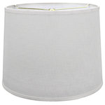 Aspen Creative Corporation - 32054 Hardback Drum Shape Spider Lamp Shade, Off White, 14"x16"x12" - Aspen Creative is dedicated to offering a wide assortment of attractive and well-priced portable lamps, kitchen pendants, vanity wall fixtures, outdoor lighting fixtures, lamp shades, and lamp accessories. We have in-house designers that follow current trends and develop cool new products to meet those trends. Product Detail