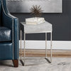 Bowery Hill Contemporary 14" Square Accent End Table in Gray