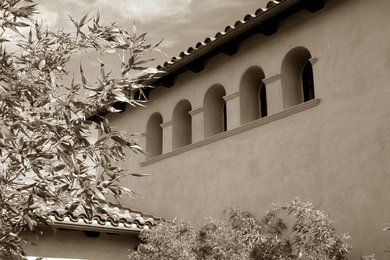Inspiration for a mediterranean exterior home remodel in Orange County