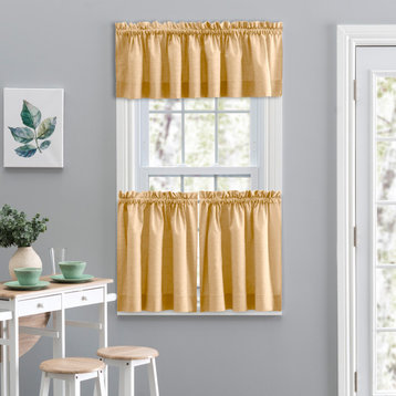 Lisa Solid 58" x 15" Tailored Valance, Butter