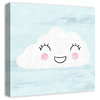 Happy Cloud In Blue Sky 20x20 Canvas Wall Art