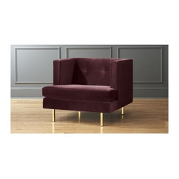 Avec Bergamot Purple Chair with Brass Legs | CB2 - Dining Chairs