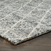 Kosas Larson Diamond Looped Wool Area Rug, Gray, 8'x10'